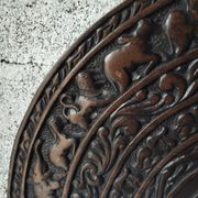 Carved wooden fronton mural – Asian craftsmanship