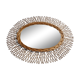 Original vintage rattan mirror, oval shape, 70 cm
