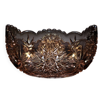 Coupe ancienne en Depression Glass (Verre Rosaline)