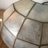 Mother-of-pearl and tin wall lamp
