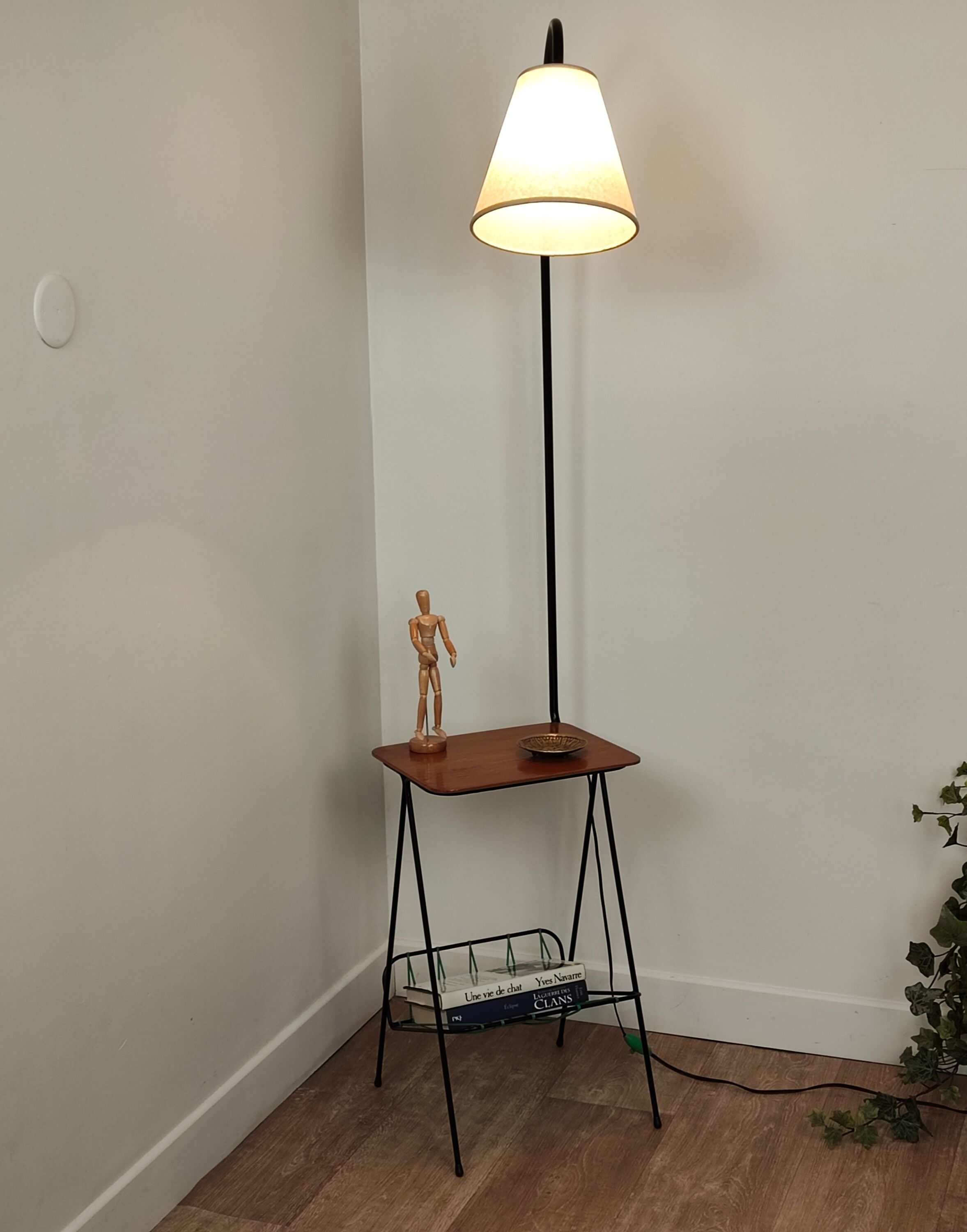 Floor lamp tablet and magazine holders 60s