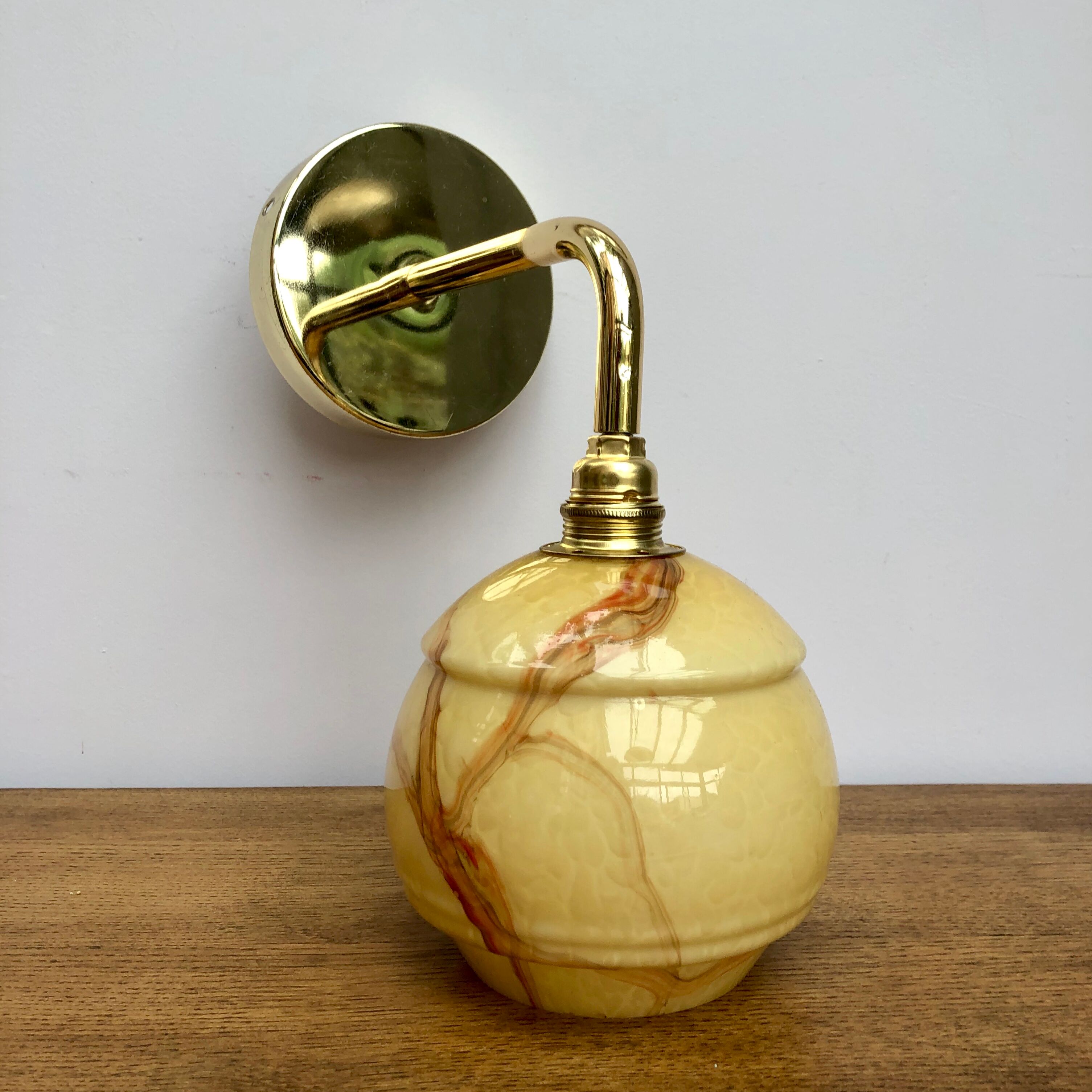 Clichy vintage glass wall light  marbled effect