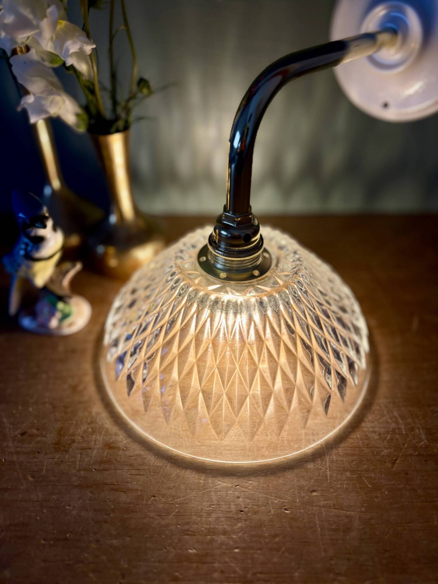 Vintage glass elbow wall light - tableware collection - (ACCV1)