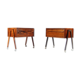 Pair of vintage Danish retro bedside tables in rosewood 60s 70s