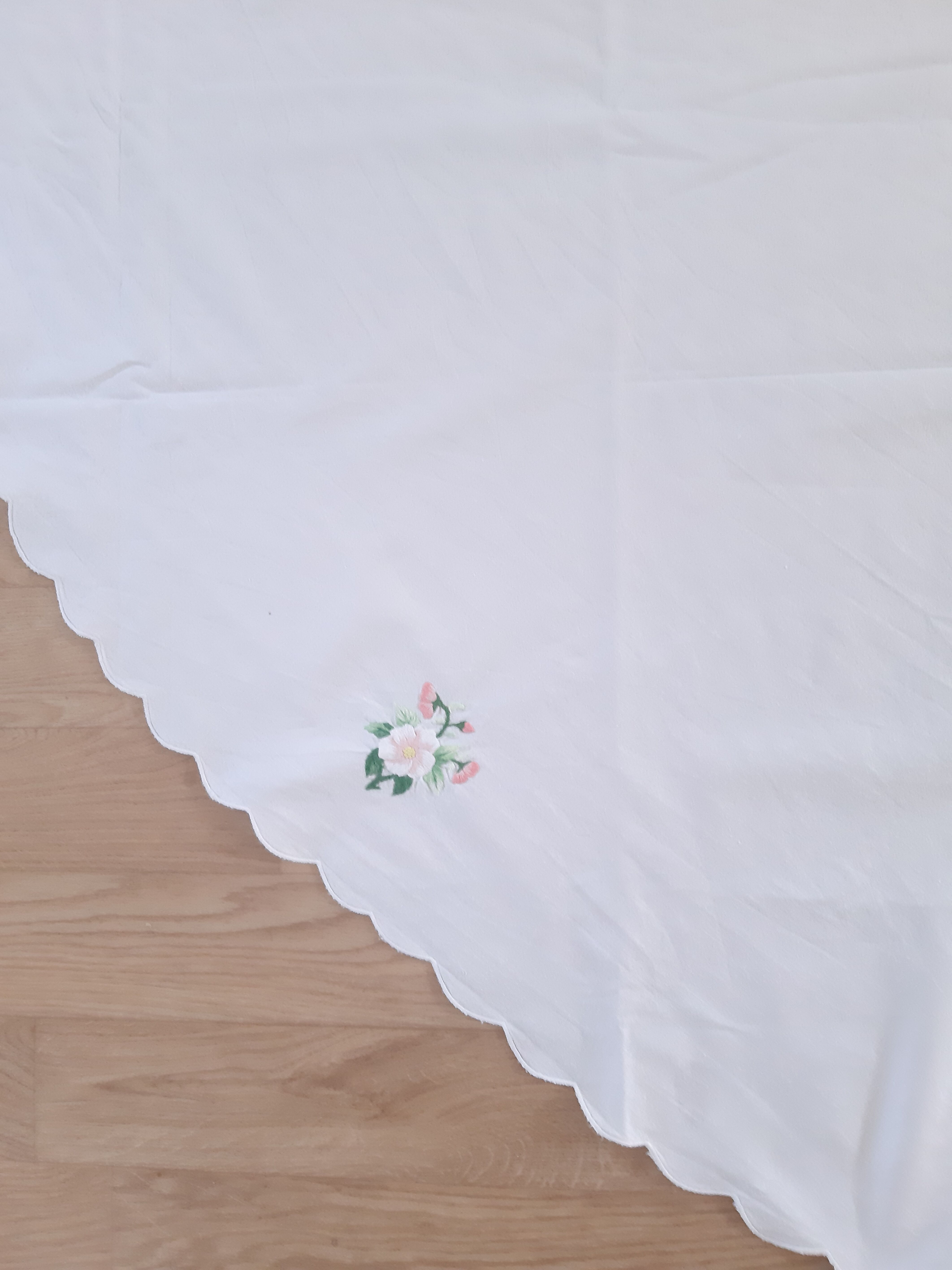 Embroidered round tablecloth