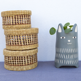 Ste of 3 boxes in vintage wicker