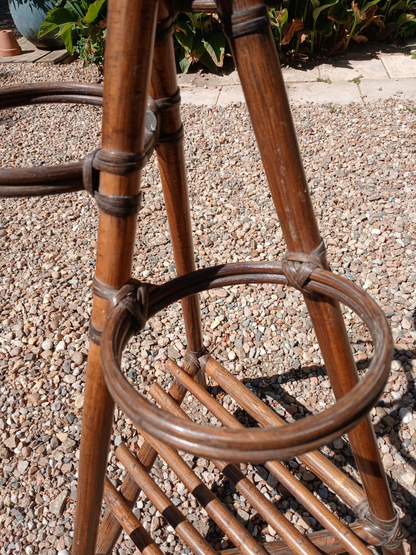 Large vintage bamboo plant stand