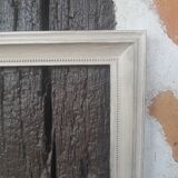 Gray linen patinated rectangular frame