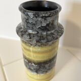 VEB Haldensleben 3092/D Vase - Small Yellow & Gray East-German GDR Ceramics