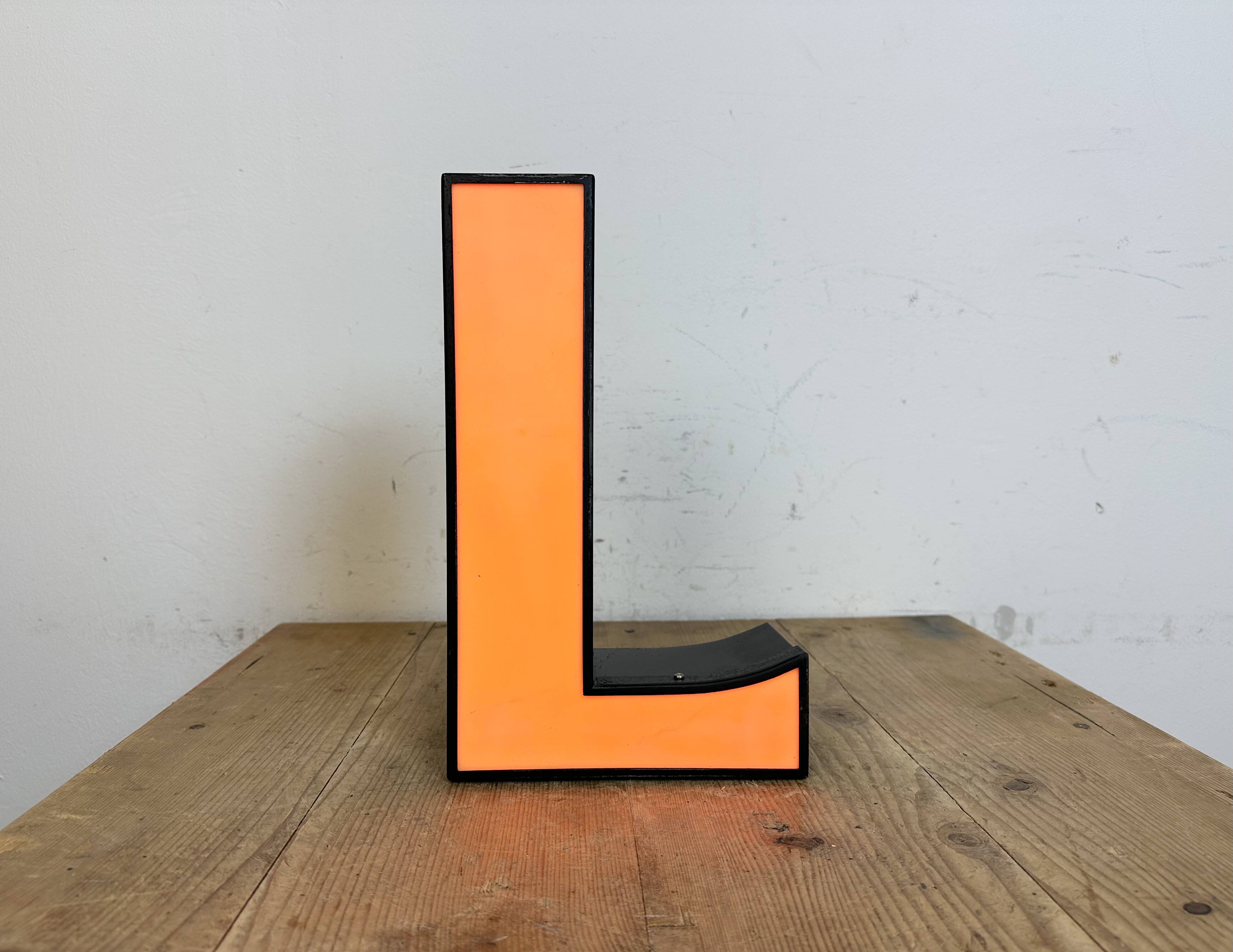 Vintage Illuminated Letter L , 1970s