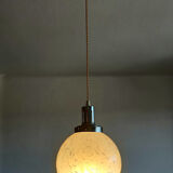 Glass globe pendant lamp by Clichy blue art deco
