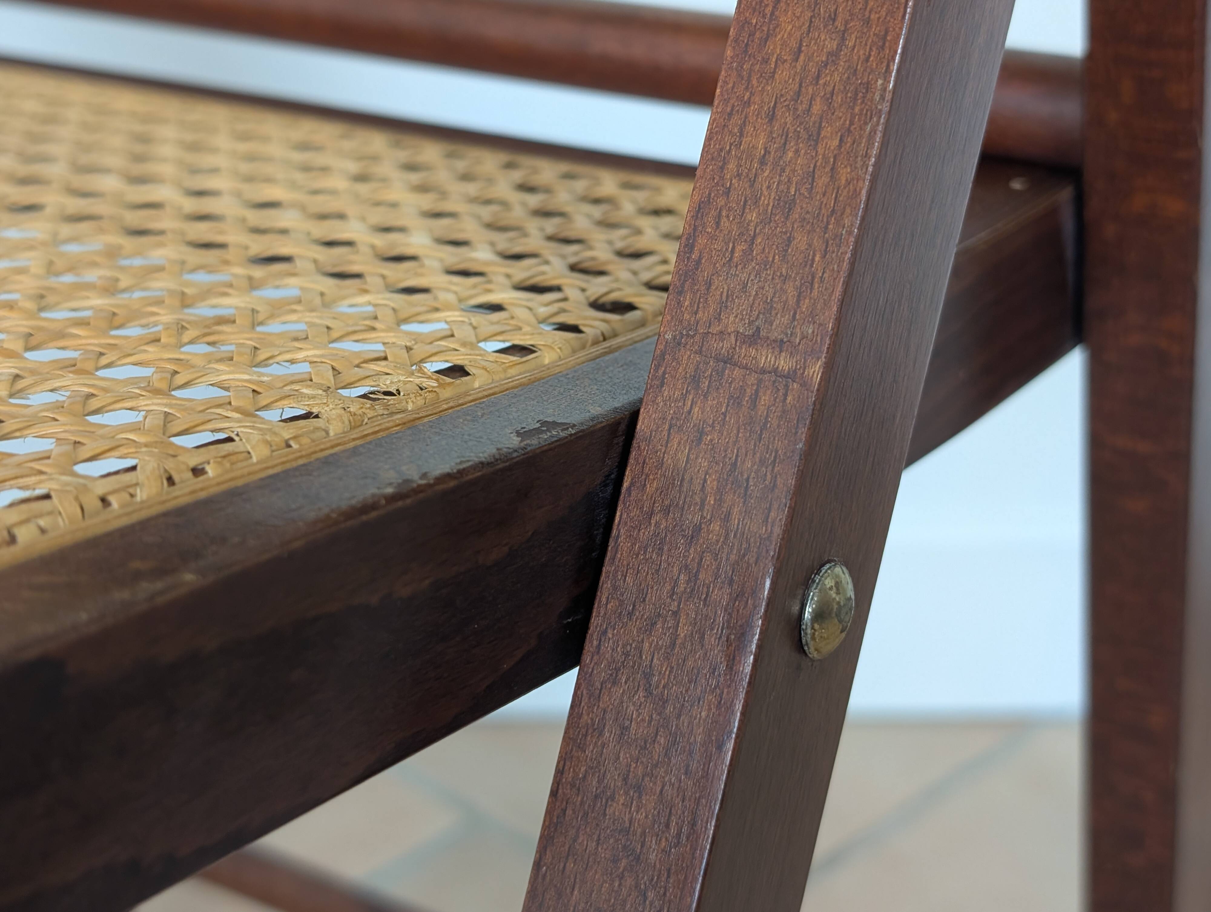 Vintage caned folding chair