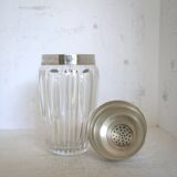 Art deco crystal and silver plated shaker