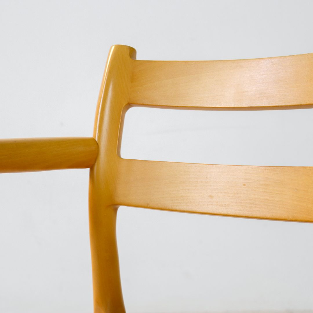 Oak Niels Møller model 67 papercord dining chair