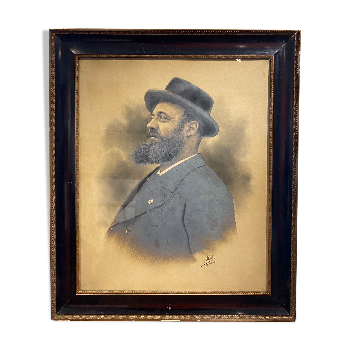 Old painting, portrait of a gentleman signed and dated 1907