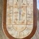 Ceramic and solid wood herbarium coffee table, signed