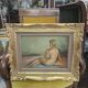 A Boyer: Oil on panel depicting a seated female nude from behind.