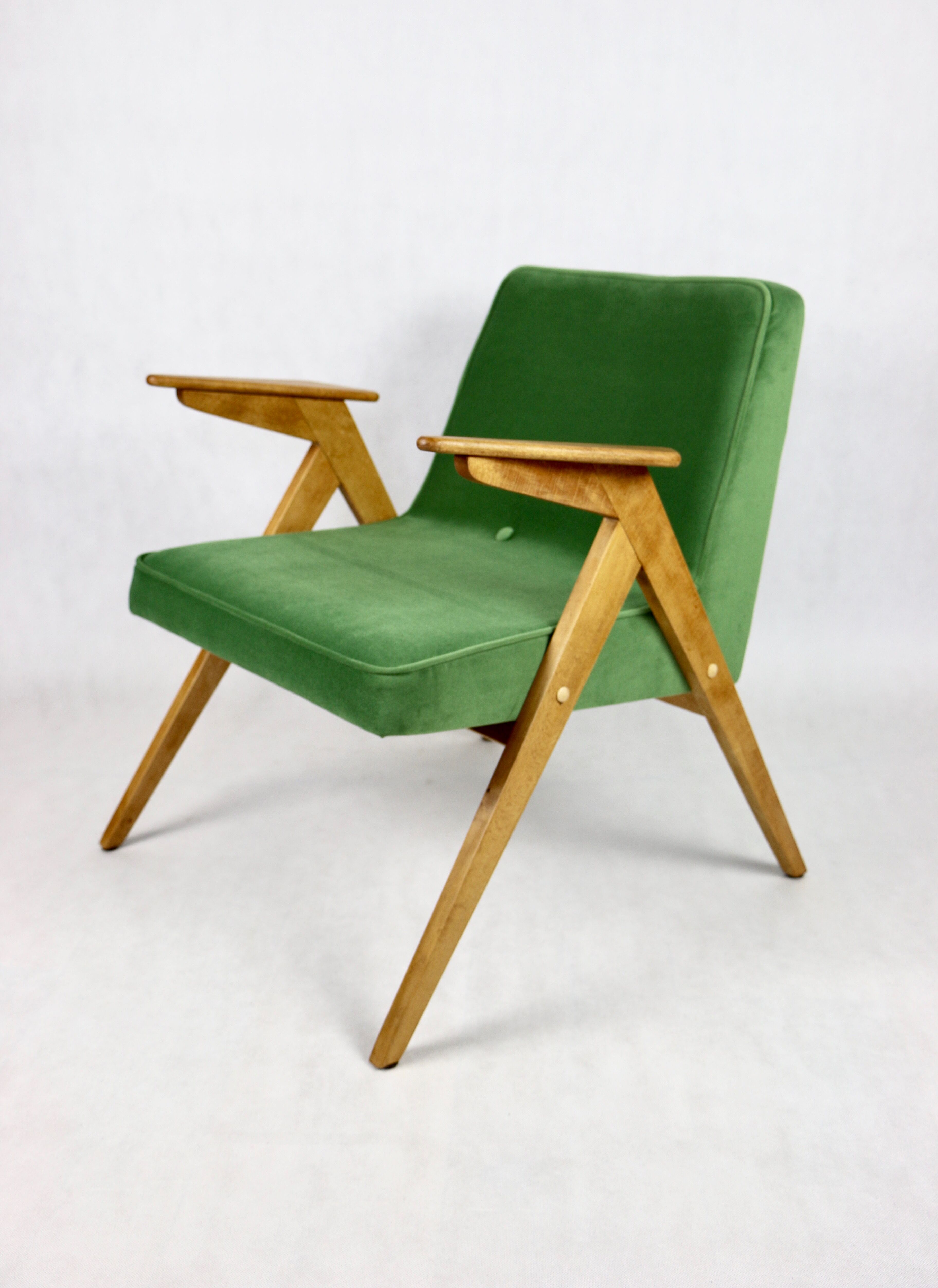 Green Bunny Armchair by Józef Chierowski, 1970s