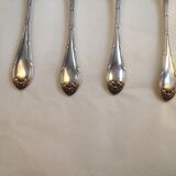 4 Serving cutlery in silver metal, model with crossed ribbons, Louis XVI style
