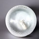 Glass flush ceiling mount light