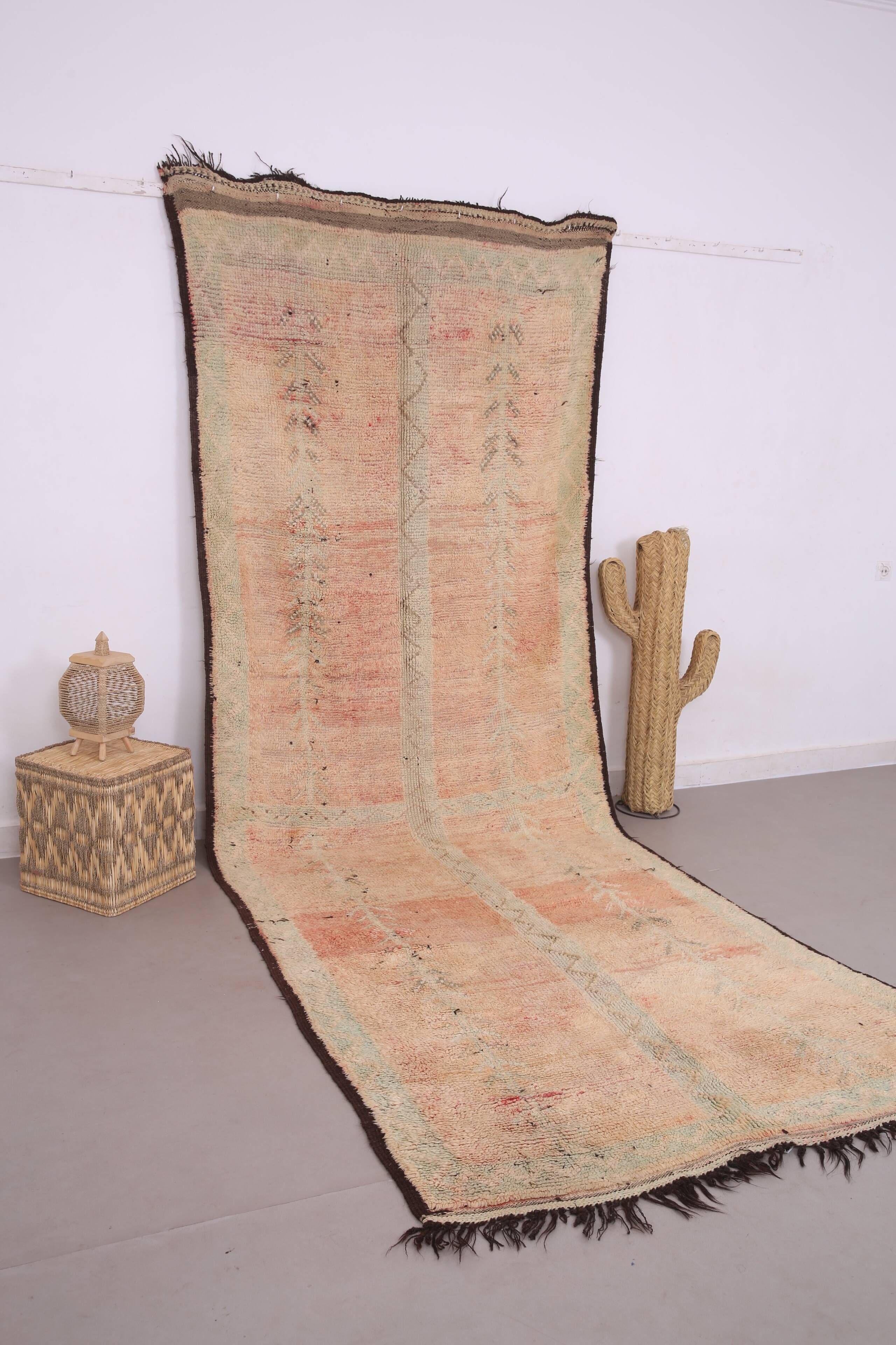 Peach Vintage Moroccan Rug 172 x 400 - Berber Wool Rug - Handmade Boho Rug