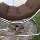 Chair tubular in Brown velvet of the 1970s