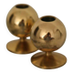 Pair of mid-century Swedish brass candle holders