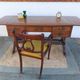 English lion paw desk and lyre armchair, leather, extensions