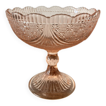 Pink glass fruit bowl