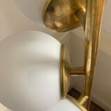 Italian mid century floor lamp brass & opal glass 1950