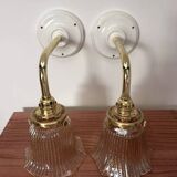 Pair of gold tulip wall sconces