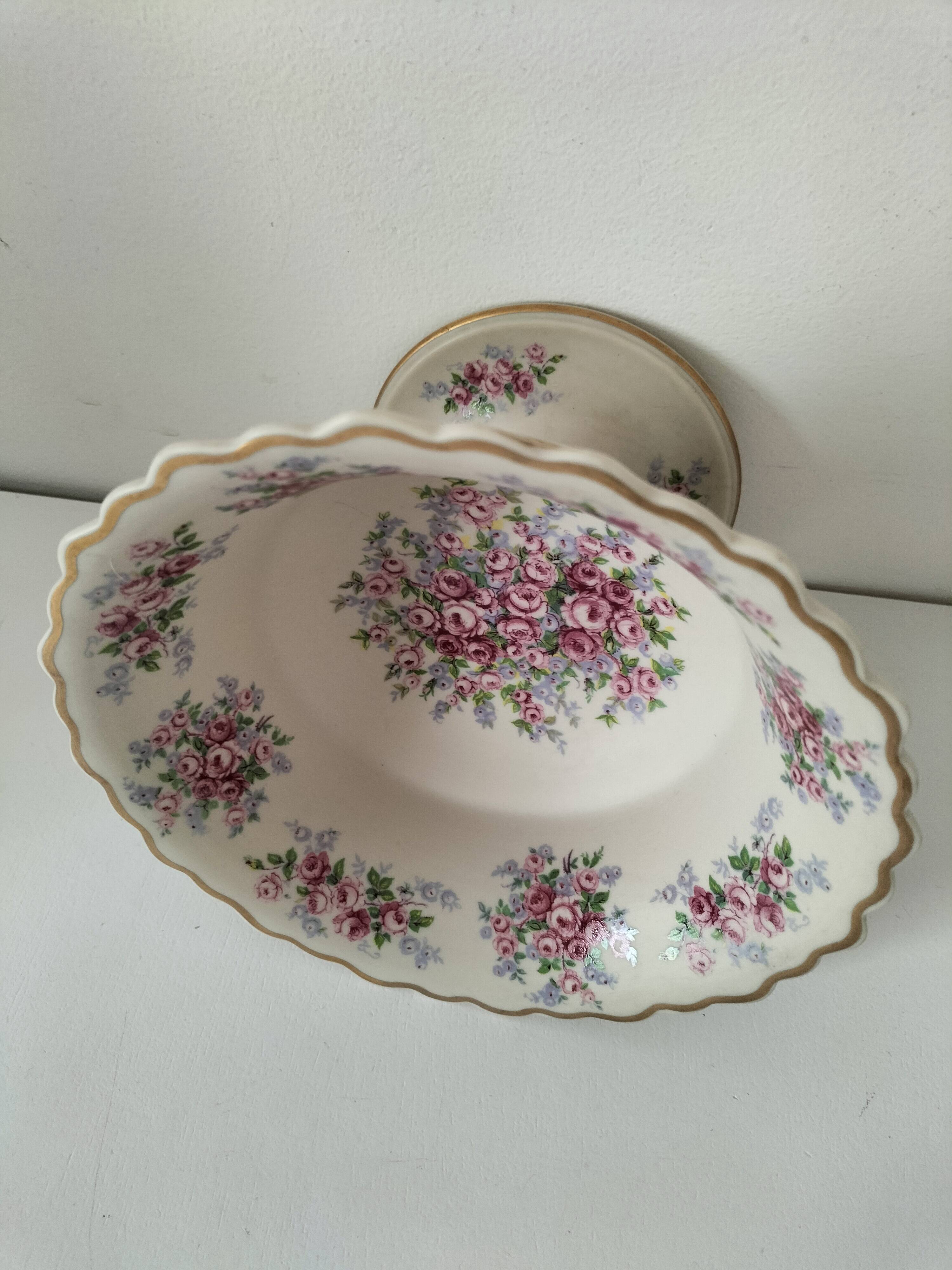 Vintage flowered pedestal cup – Ceramica Ibis Aveiro Portugal