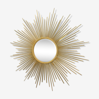 Chaty Vallauris mirror sun in golden brass 101x101cm
