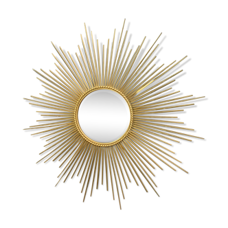 Chaty Vallauris mirror sun in golden brass 101x101cm