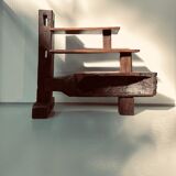 Vintage Brazilian folk art handmade wall cabinet in Cumaru wood, 1960s