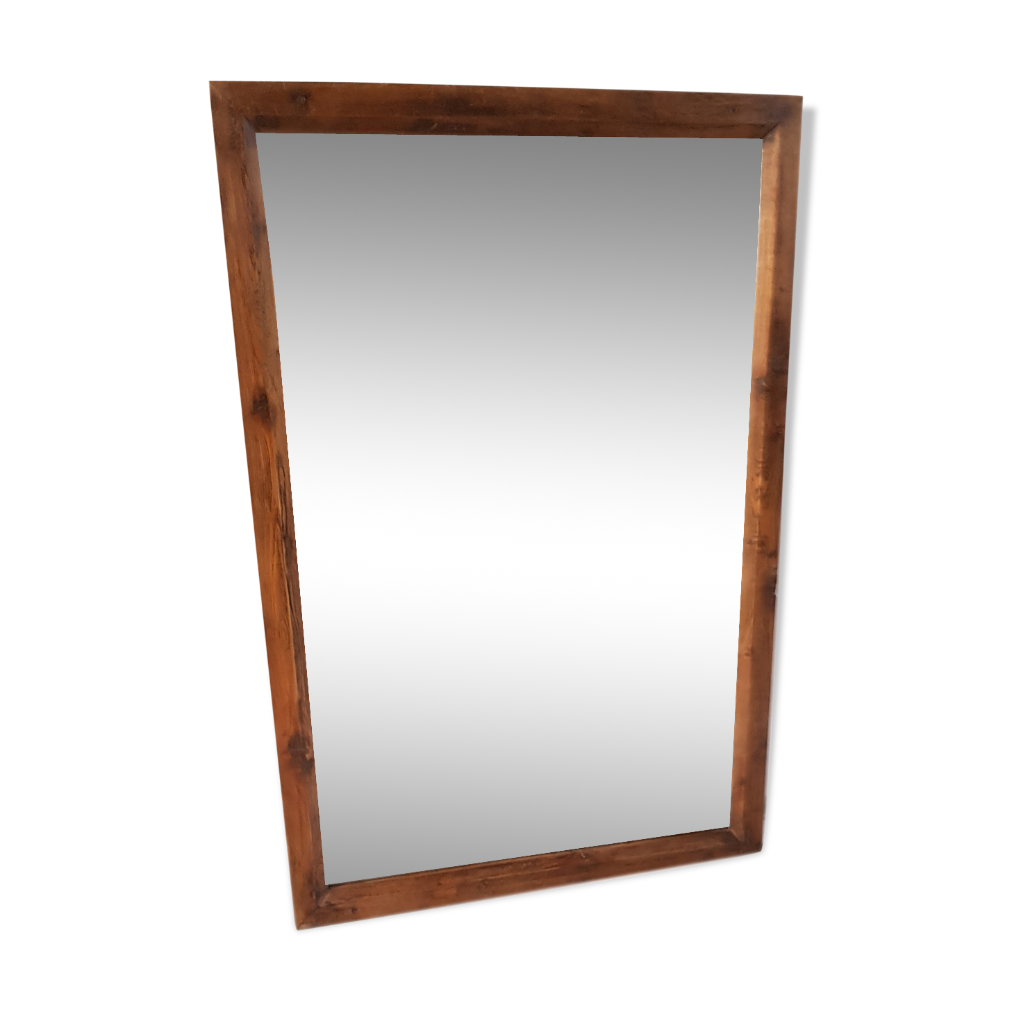 Old large mirror with a teak frame - 130x86cm