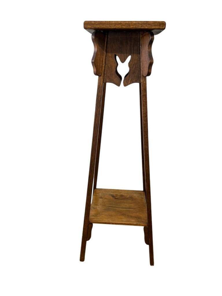 Vintage high side table in wood / plant table / shelf