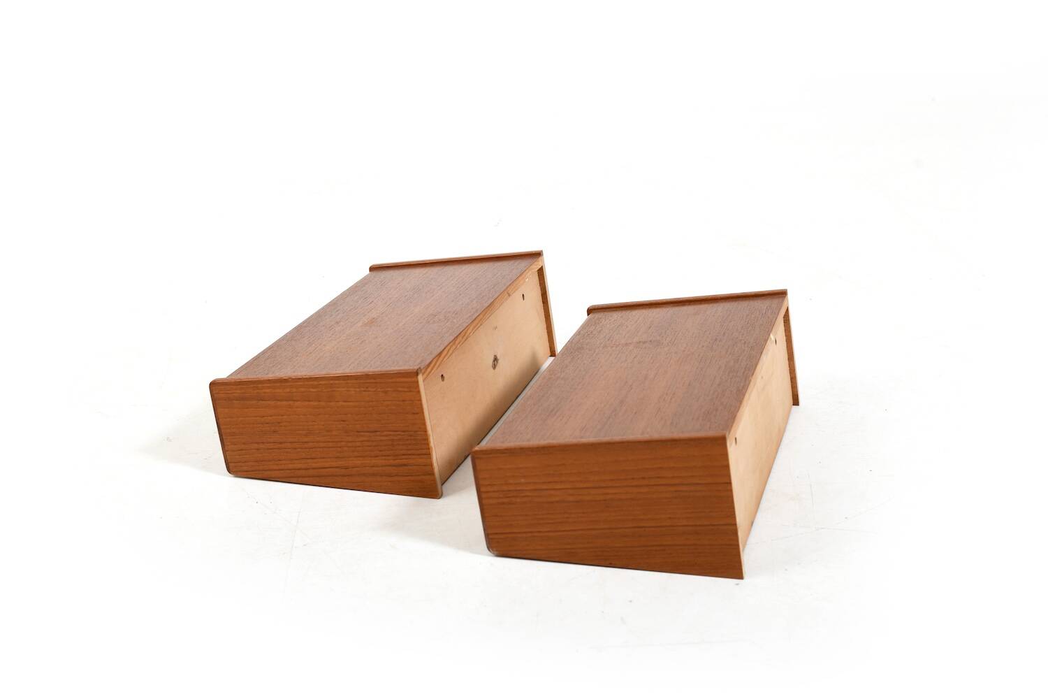 Danish Wall Mounted Nightstands in Teak 1960s