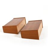 Danish Wall Mounted Nightstands in Teak 1960s