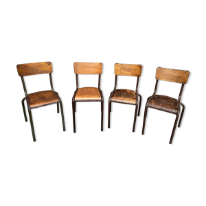 4 chaises d’école vintage