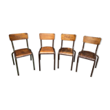 4 vintage school chairs