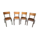 4 vintage school chairs