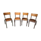 4 vintage school chairs