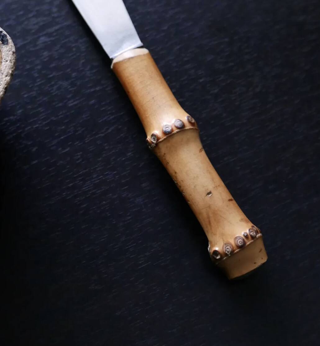 Cheese knife with a bamboo handle, 1960s