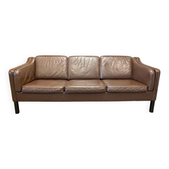 3-seat leather sofa scandinavian design 1960.