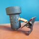 Black metal clip-on lamp articulated 70's