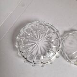 Old vintage decorative chiseled crystal candy box
