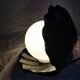 Ceramic shell lamp with opaline pearl, Saint-Jacques, France, 1980