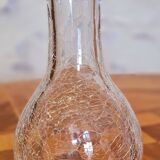 2 carafes en verre craquelé