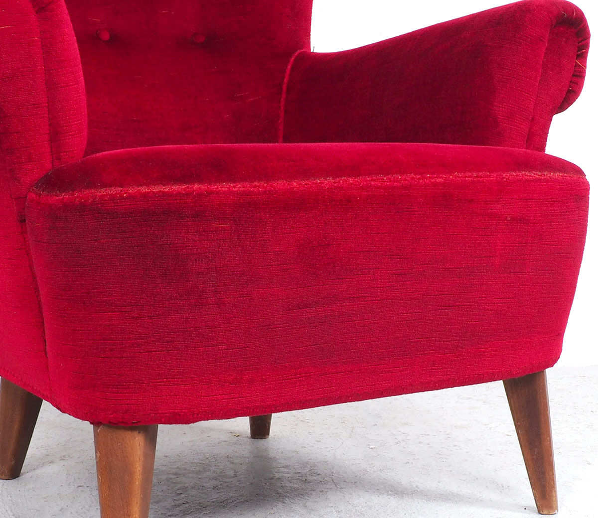Red Velvet Armchair by Theo Ruth for Artifort, 1950s
